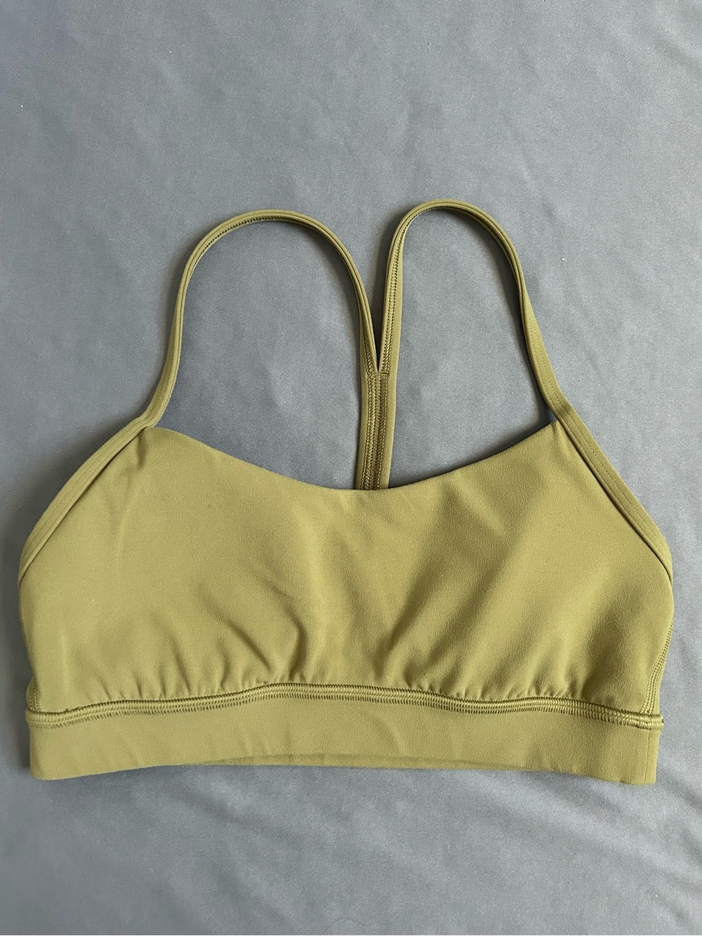 Lululemon Flow Y Bra Nulu Light Support Size 6 Bronze Green Racerback Yoga